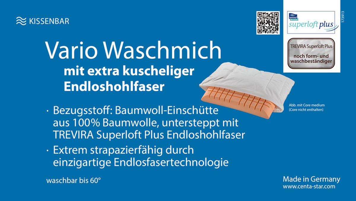 KOPFKISSENBEZUG Vario Waschmich 40/80 cm  - Weiß, Basics, Textil (40/80cm) - Centa-Star