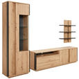 WOHNWAND  in Grau, Eichefarben  252/200/41 cm  - Eichefarben/Grau, Design, Glas/Holzwerkstoff (252/200/41cm) - Cantus