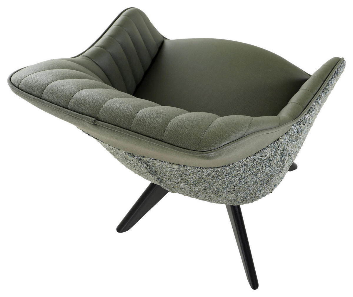 KAROSSZÉK zöld, tölgyfa színű  - tölgyfa színű/fekete, Konventionell, textil/fa (60/83/65cm) - Ambia Home