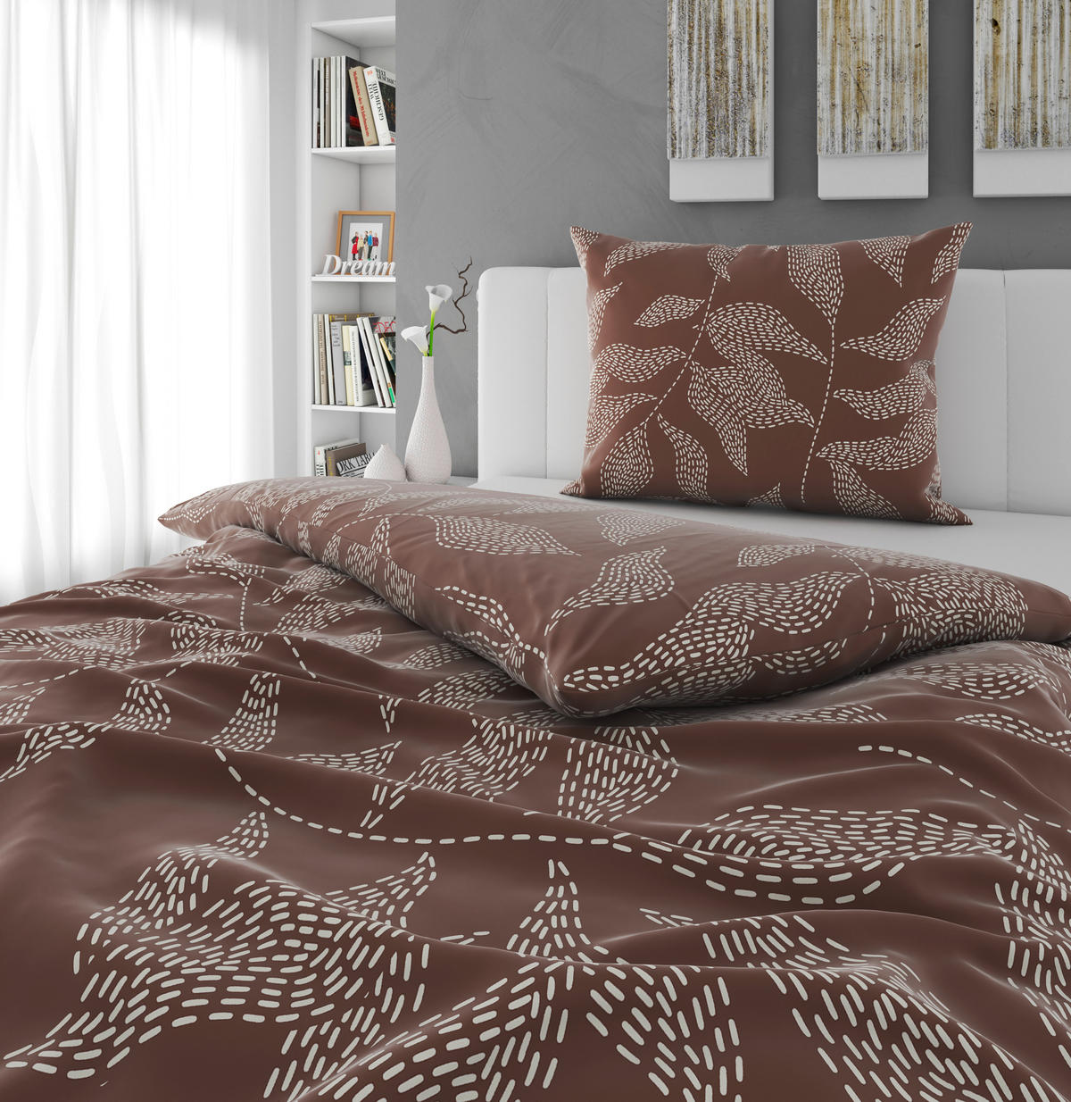 BETTWÄSCHE Mavie Satin 140/200 cm  - Braun, Basics, Textil (140/200cm) - Novel