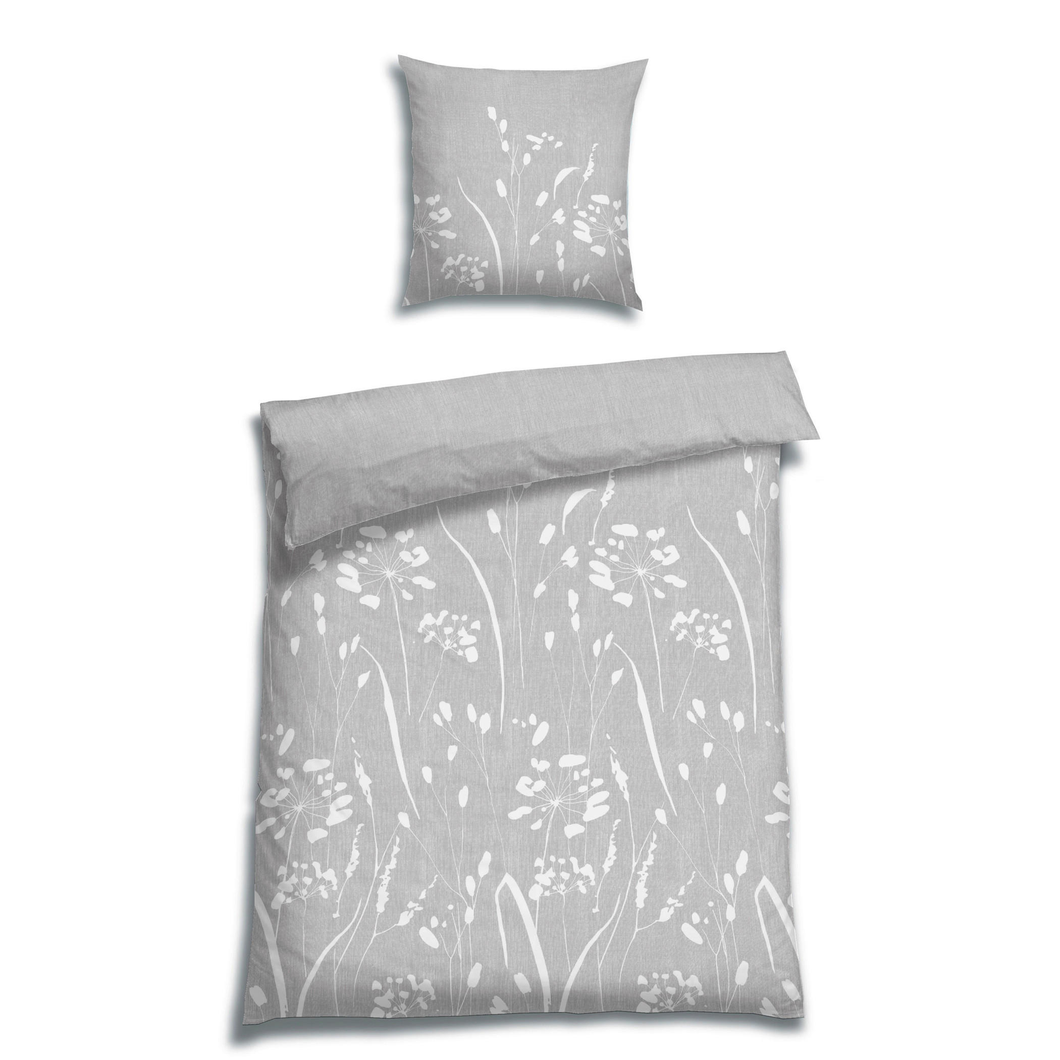 BETTWÄSCHE Satin 155/220 cm  - Hellgrau, Basics, Textil (155/220cm) - Florella