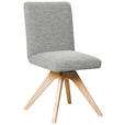 STUHL drehbar - Eichefarben/Hellgrau, KONVENTIONELL, Holz/Textil (47/89/60cm) - Linea Natura