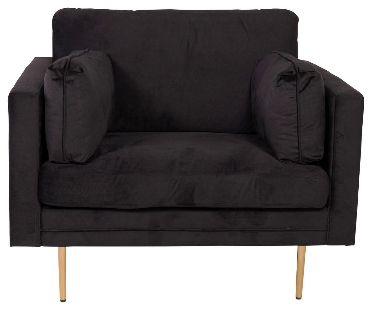 FÅTÖLJ i metall, textil svart, ljusbrun  - ljusbrun/svart, Design, metall/textil (110/84/86cm) - Livetastic