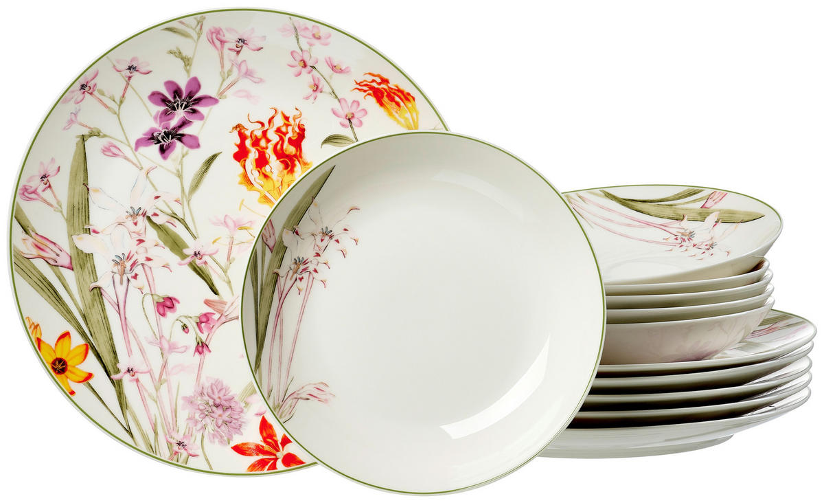 KAFFEESERVICE FLORA 18-teilig  - Multicolor, Trend, Keramik - Ritzenhoff Breker