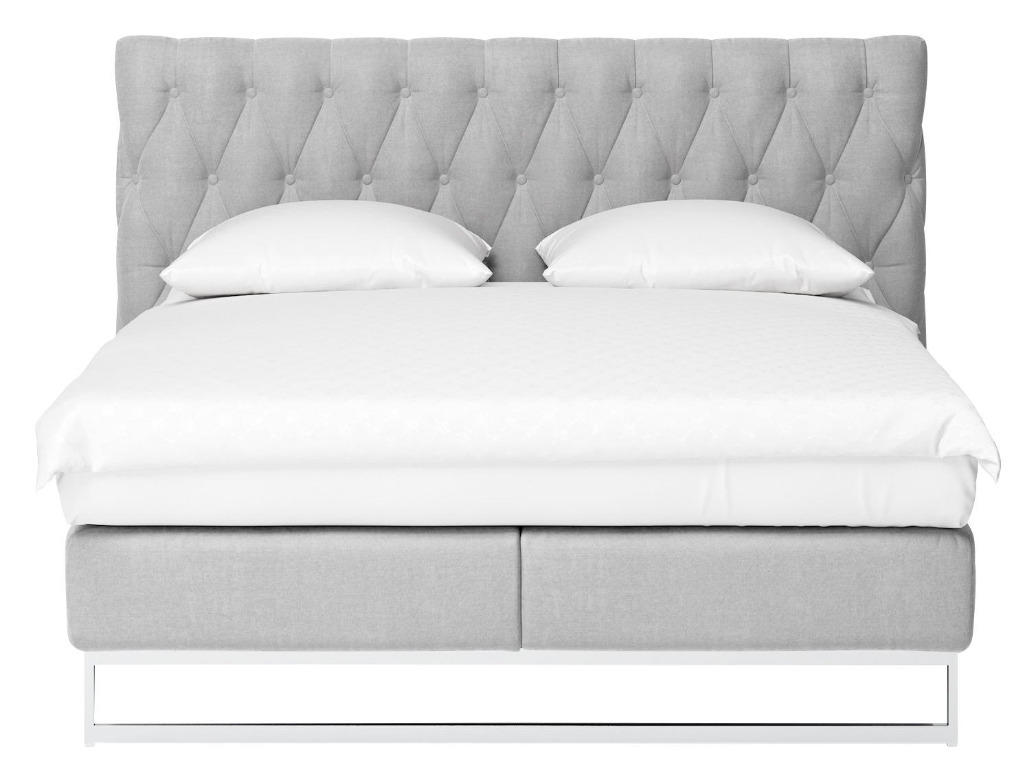 BOXSPRINGBETT 180/200 cm  in Hellgrau  - Chromfarben/Hellgrau, KONVENTIONELL, Textil (180/200cm) - Joop!