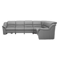 ECKSOFA  in Echtleder Hellgrau  324/260 cm  - Chromfarben/Hellgrau, KONVENTIONELL, Leder/Kunststoff (324/260cm) - Cantus