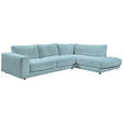 ECKSOFA  in Cord Hellblau  325/224 cm  - Schwarz/Hellblau, Design, Kunststoff/Textil (325/224cm) - Hom`in