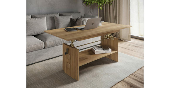 COUCHTISCH 110-140/65/51,5-61,5 cm rechteckig Eichefarben  - Eichefarben, KONVENTIONELL, Holzwerkstoff (110-140/65/51,5-61,5cm) - Xora