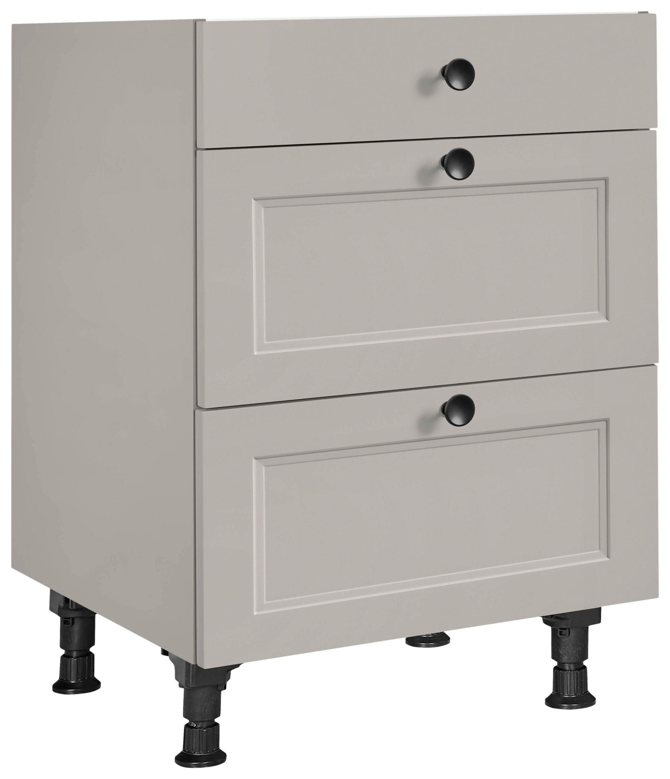 SCHUBKASTENUNTERSCHRANK 60/87/56 cm  in Grau  - Schwarz/Grau, MODERN, Holzwerkstoff/Metall (60/87/56cm) - Nobilia