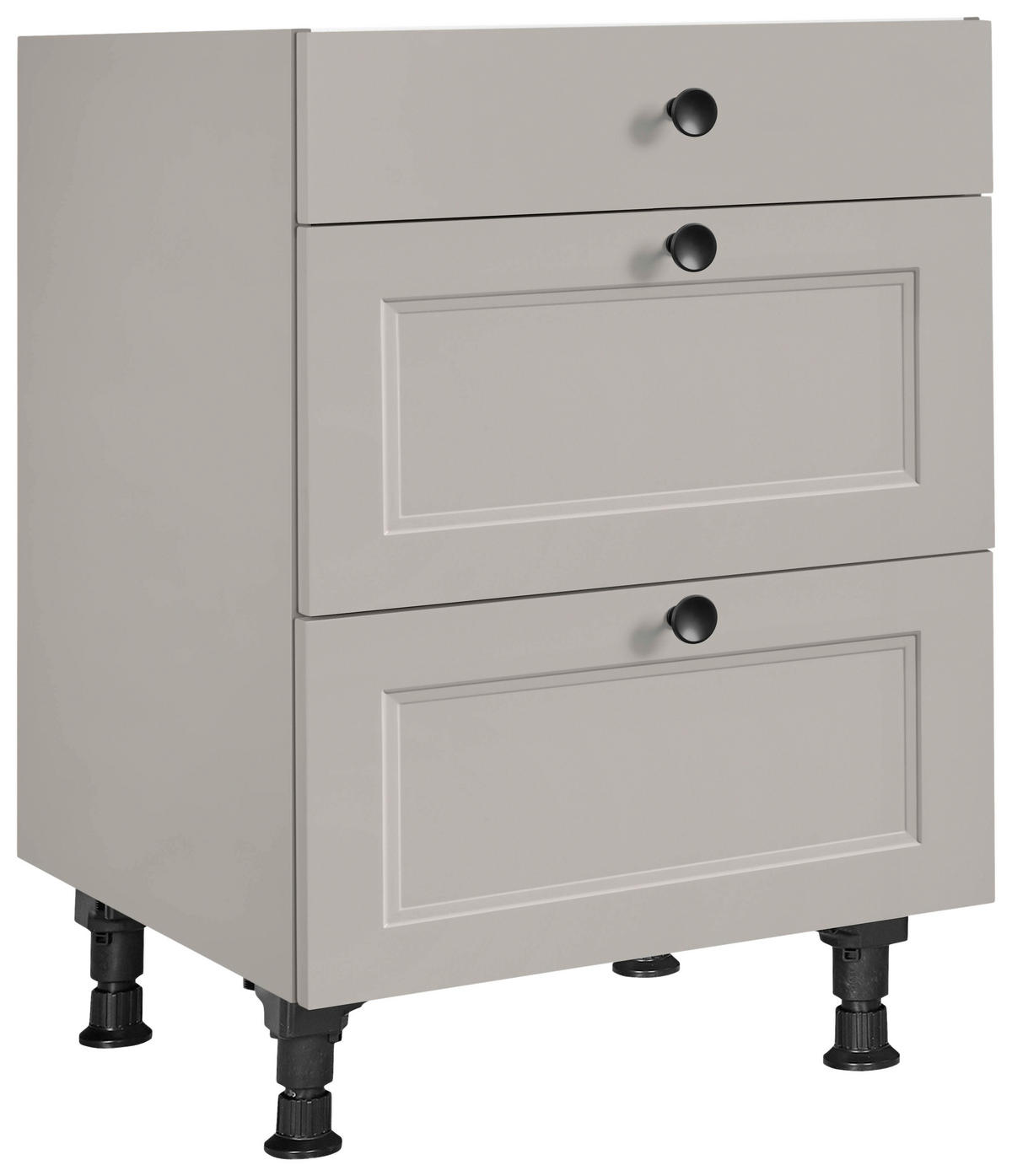 SCHUBKASTENUNTERSCHRANK 60/87/56 cm  in Grau  - Schwarz/Grau, MODERN, Holzwerkstoff/Metall (60/87/56cm) - Nobilia