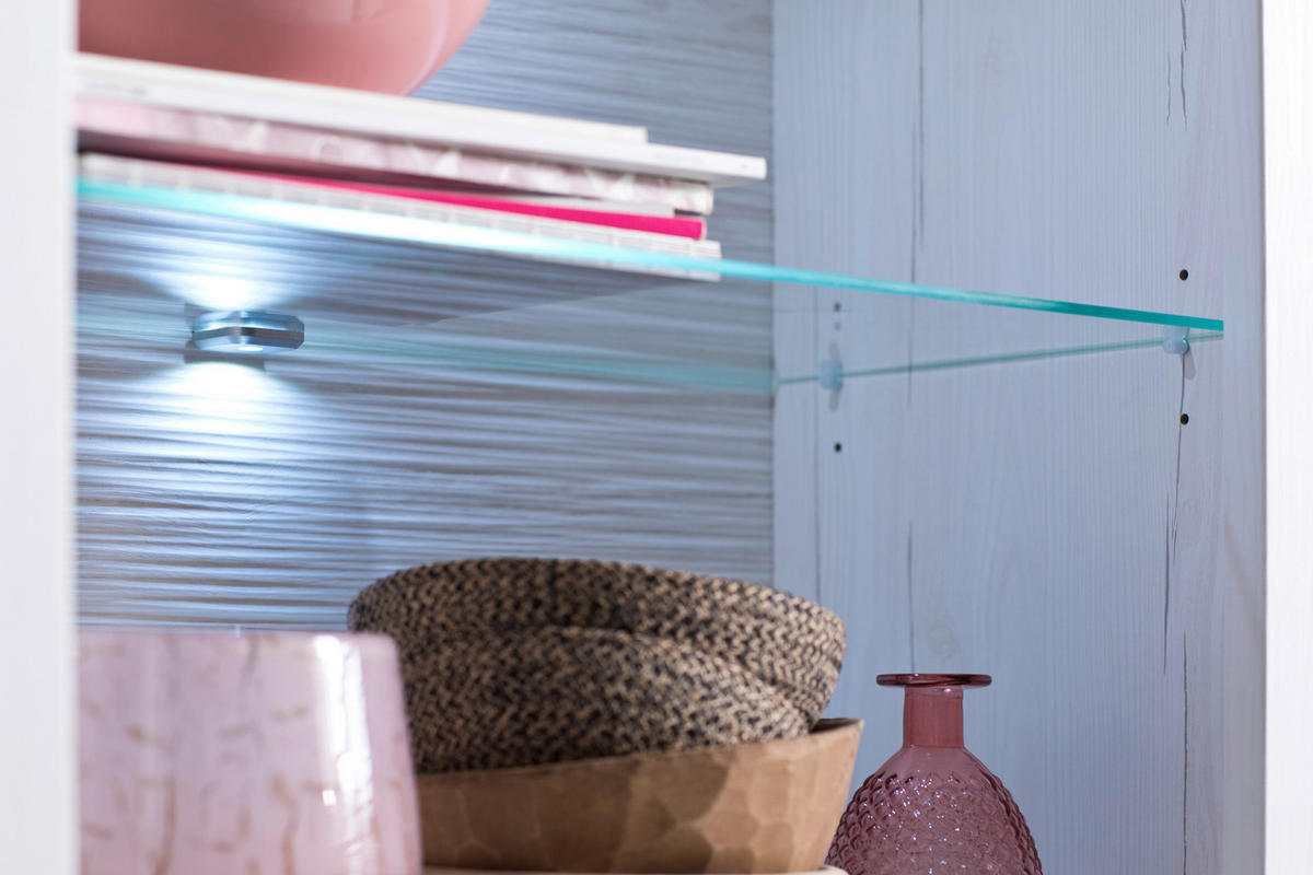 VITRINE  in Eichefarben, Pinienfarben  - Eichefarben/Schwarz, LIFESTYLE, Glas/Holzwerkstoff (73/210/40cm) - Landscape