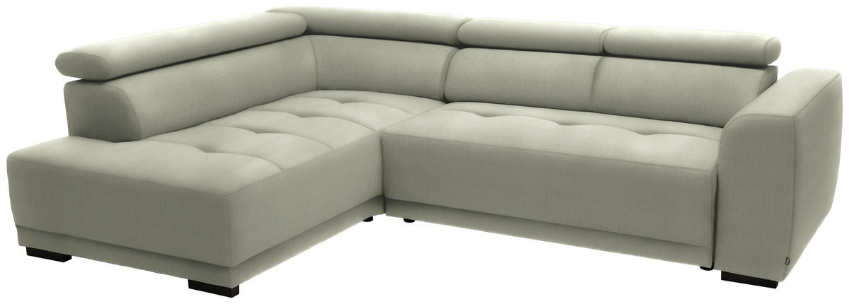 ECKSOFA in Chenille Creme  205/284 cm  - Creme/Schwarz, Design, Kunststoff/Textil (205/284cm) - Xora