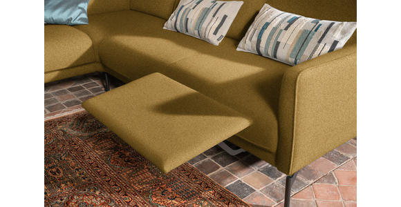 ECKSOFA in Flachgewebe, Struktur Gelb, Grün  - Anthrazit/Gelb, Design, Textil/Metall (230/254cm) - Ambiente