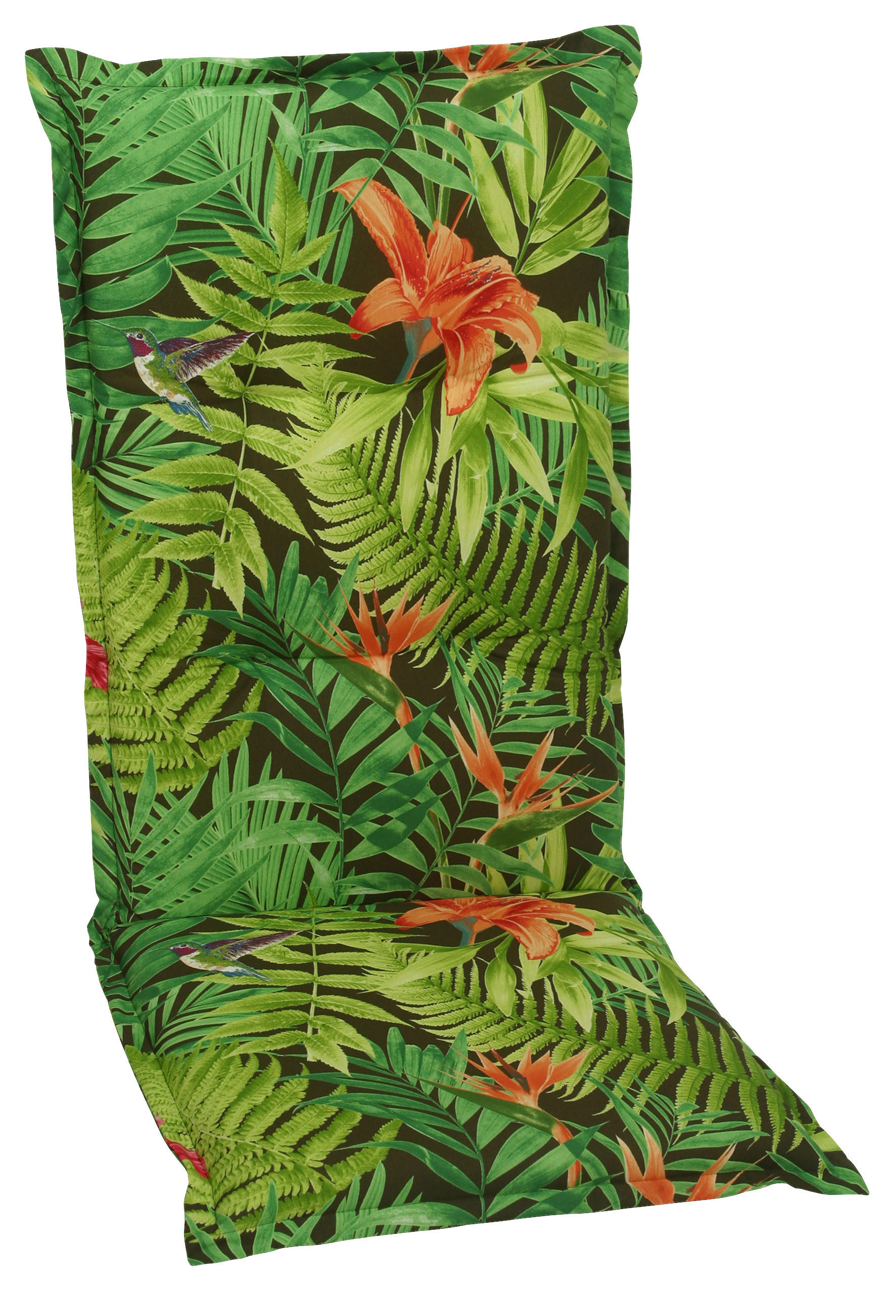 SESSELAUFLAGE in Grün, Dunkelgrün, Hellgrün Floral  - Dunkelgrün/Hellgrün, Design, Textil (50/7/120cm)