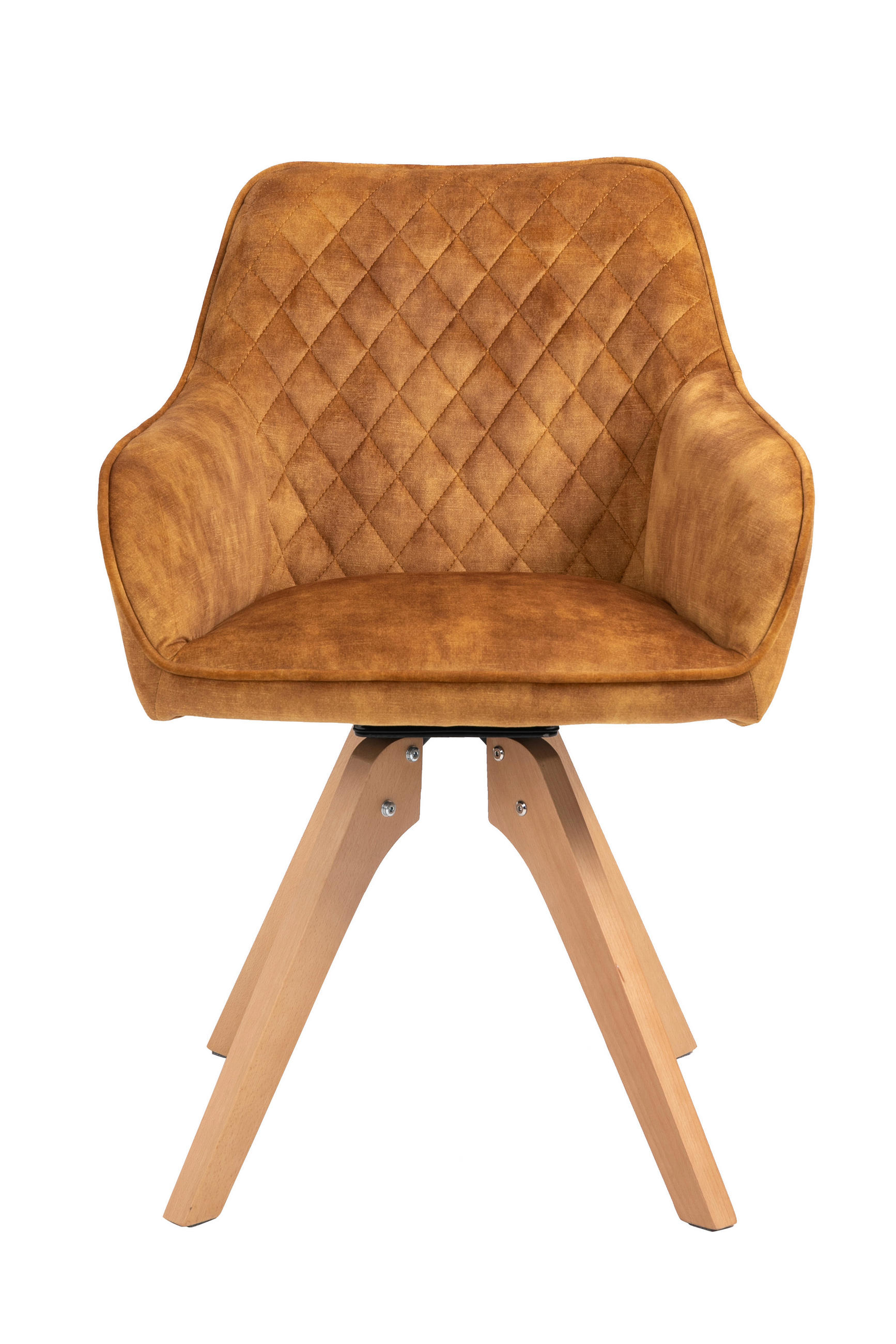 Thumbnail - Livetastic Armlehnstuhl, Gold, Textil, Buche, furniert, Drehkreuz, 59x85x61 cm, Sitzfläche 180° drehbar, Esszimmer, Stüh...