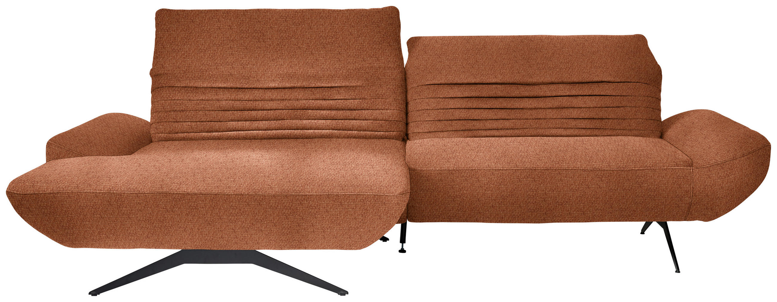 HÖRNSOFFA i chenille rostfärgad  - svart/rostfärgad, Design, metall/textil (170-195/280cm) - Livetastic