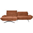 ECKSOFA  in Chenille Rostfarben  170-195/280 cm  - Rostfarben/Schwarz, Design, Textil/Metall (170-195/280cm) - Dieter Knoll