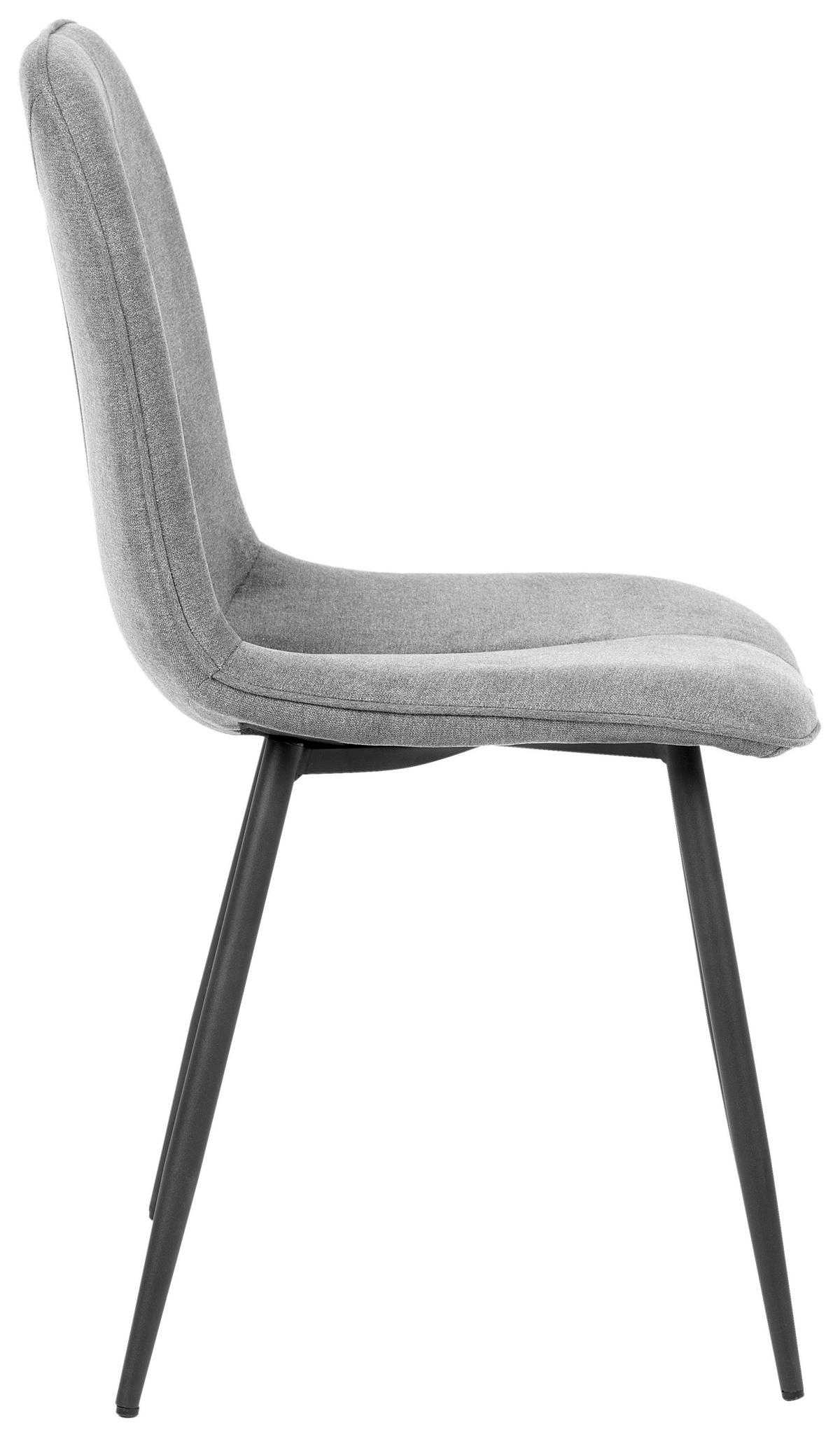 STUHL Webstoff Grau Pappel Sperrholz  - Schwarz/Grau, MODERN, Holz/Textil (47/87/58cm) - P & B