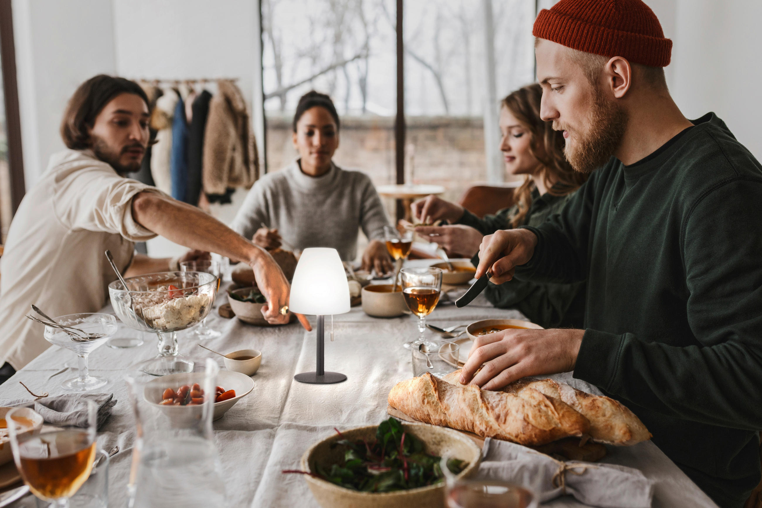 AKKU-TISCHLEUCHTE Fiumara 14/30 cm   - Anthrazit/Weiß, KONVENTIONELL, Kunststoff/Metall (14/30cm)