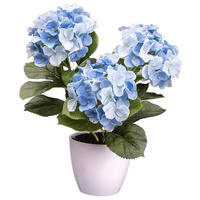 KUNSTPFLANZE Hortensie 32 cm  - Blau/Grün, Design, Kunststoff (32cm) - P & B