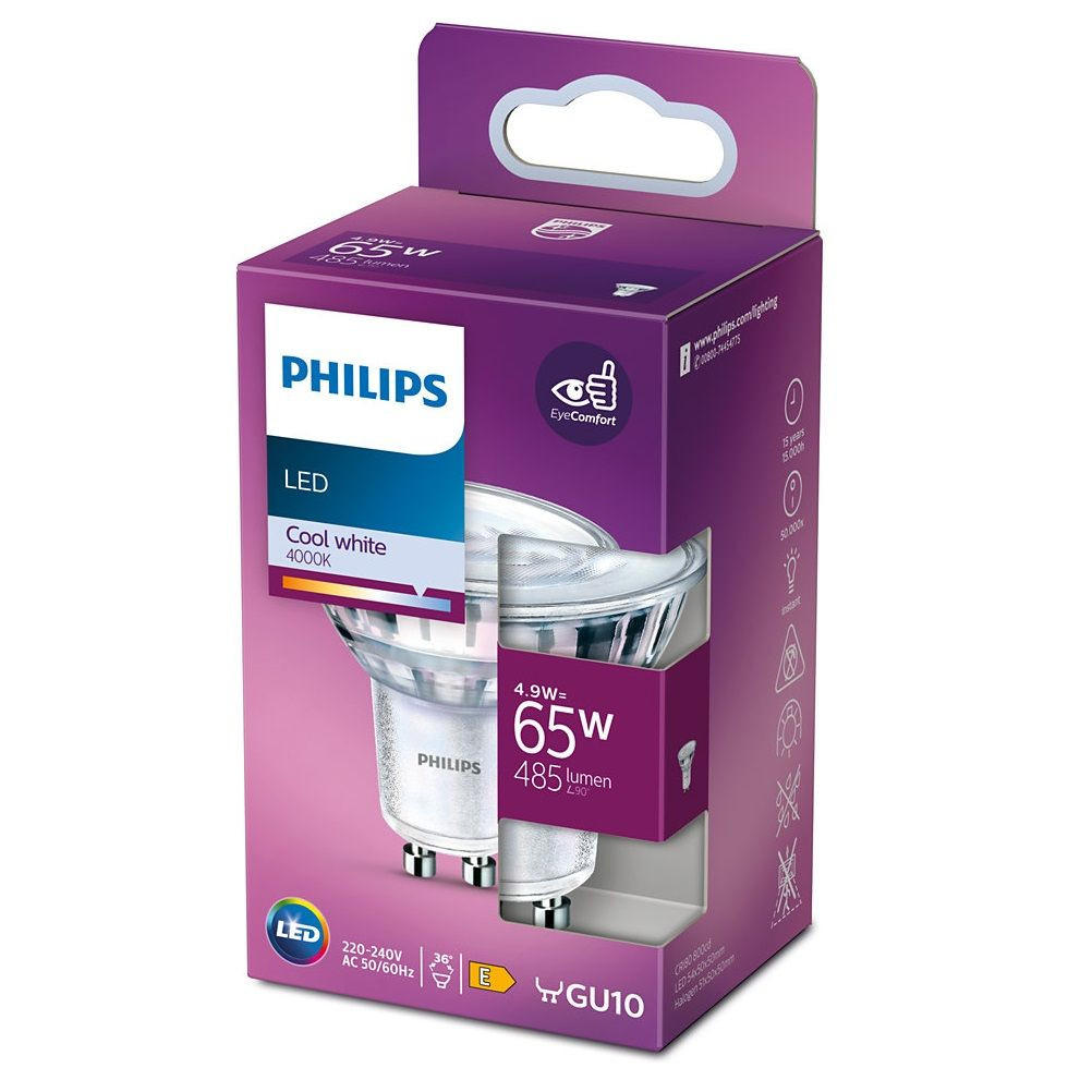LED-SIJALKA   //// - srebrne barve, Basics, kovina/umetna masa (5/5,4/5cm) - Philips