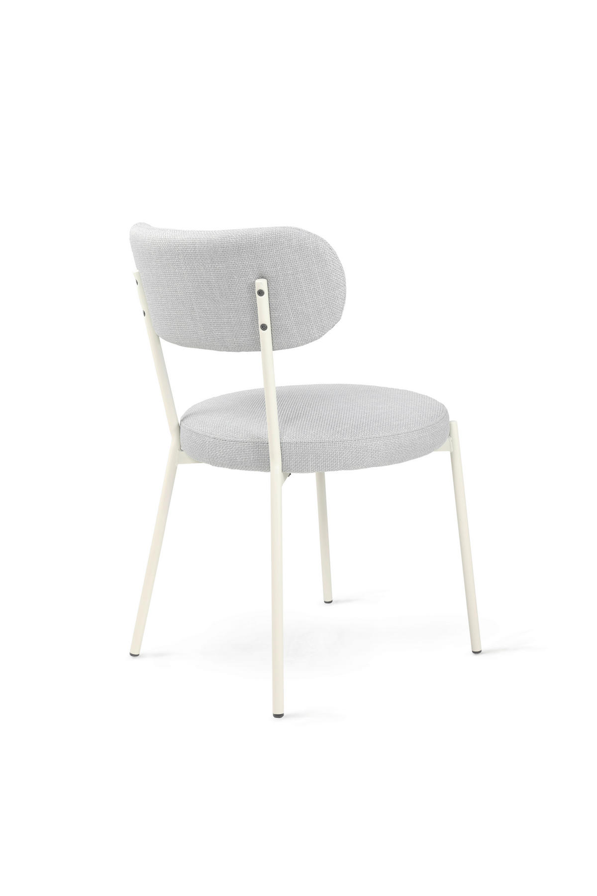 STUHL Webstoff Silberfarben, Weiß  - Silberfarben/Weiß, Basics, Textil/Metall (50/81,5/59cm) - Tom Tailor