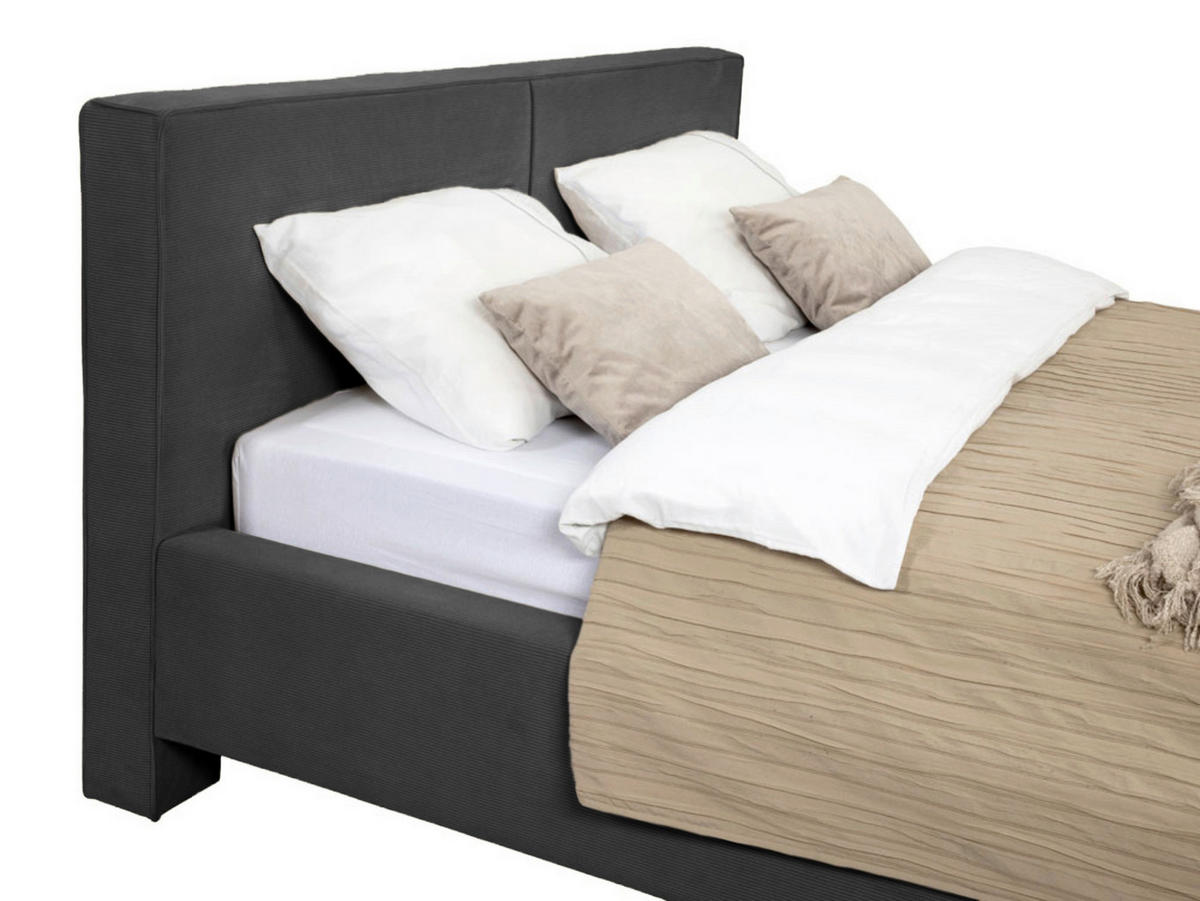 POLSTERBETT Anthrazit 140/200 cm  - Eichefarben/Anthrazit, MODERN, Holz/Textil (140/200cm) - MID.YOU