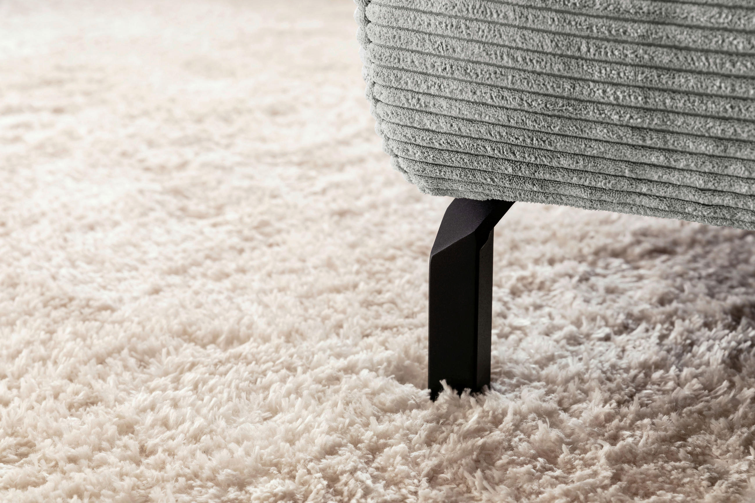ECKSOFA Rostfarben Cord  - Rostfarben/Schwarz, MODERN, Textil/Metall (309/219cm) - Pure Home Lifestyle