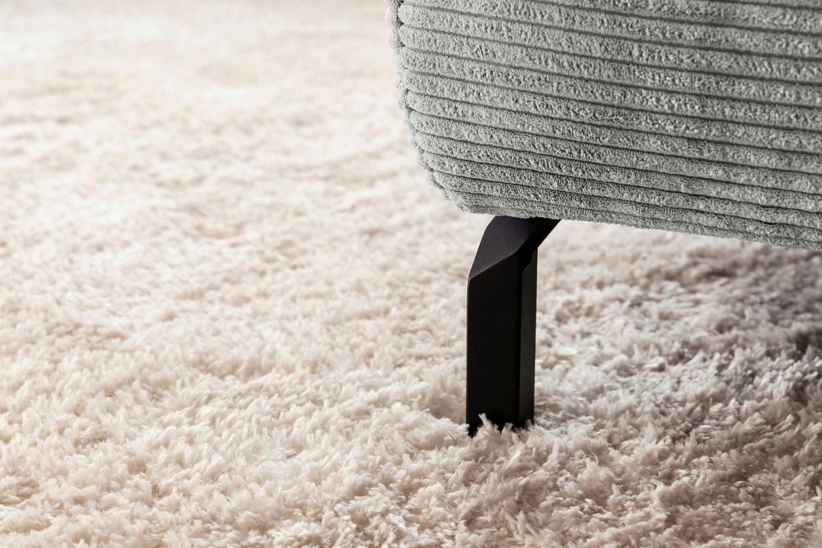 ECKSOFA in Cord Rostfarben  - Rostfarben/Schwarz, Modern, Textil/Metall (309/219cm) - Pure Home Lifestyle