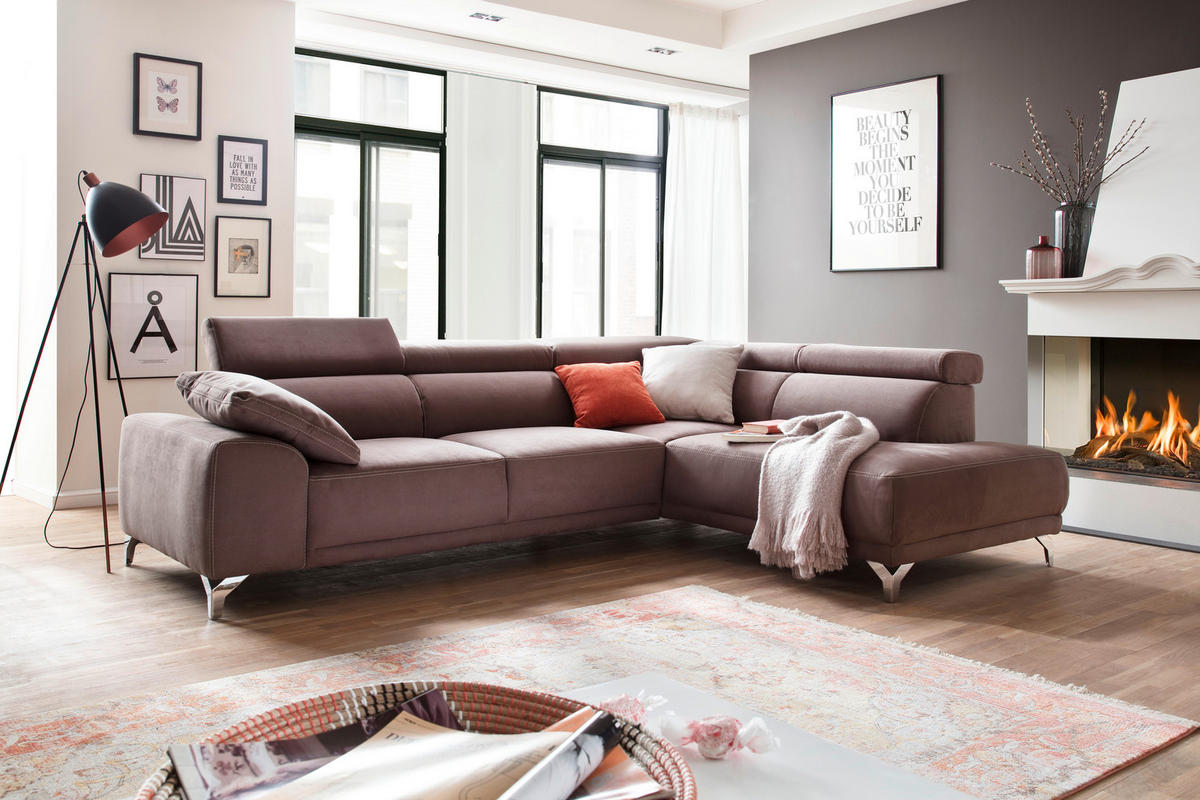 SEDEŽNA GARNITURA, mikrovlakna antracit  - antracit, Moderno, tekstil (274/209cm) - Pure Home Lifestyle