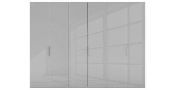 DREHTÜRENSCHRANK 300/223/62 cm 6-türig Grau - Alufarben/Grau, KONVENTIONELL, Glas/Holzwerkstoff (300/223/62cm) - Novel