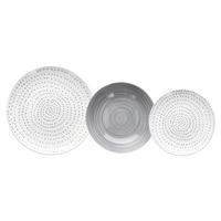 JEDILNI SERVIS 18/1  MADISON KOONAN GRIGIO  - siva/bela, Basics, keramika (34.5/22/27,5cm) - Tognana