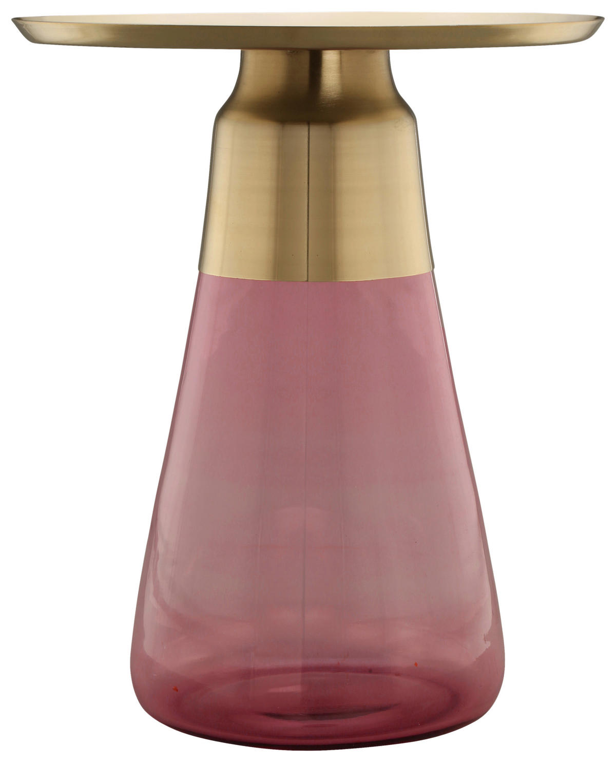 BEISTELLTISCH in Metall, Glas  - Pink/Goldfarben, Design, Glas/Metall (42/51cm) - Kayoom