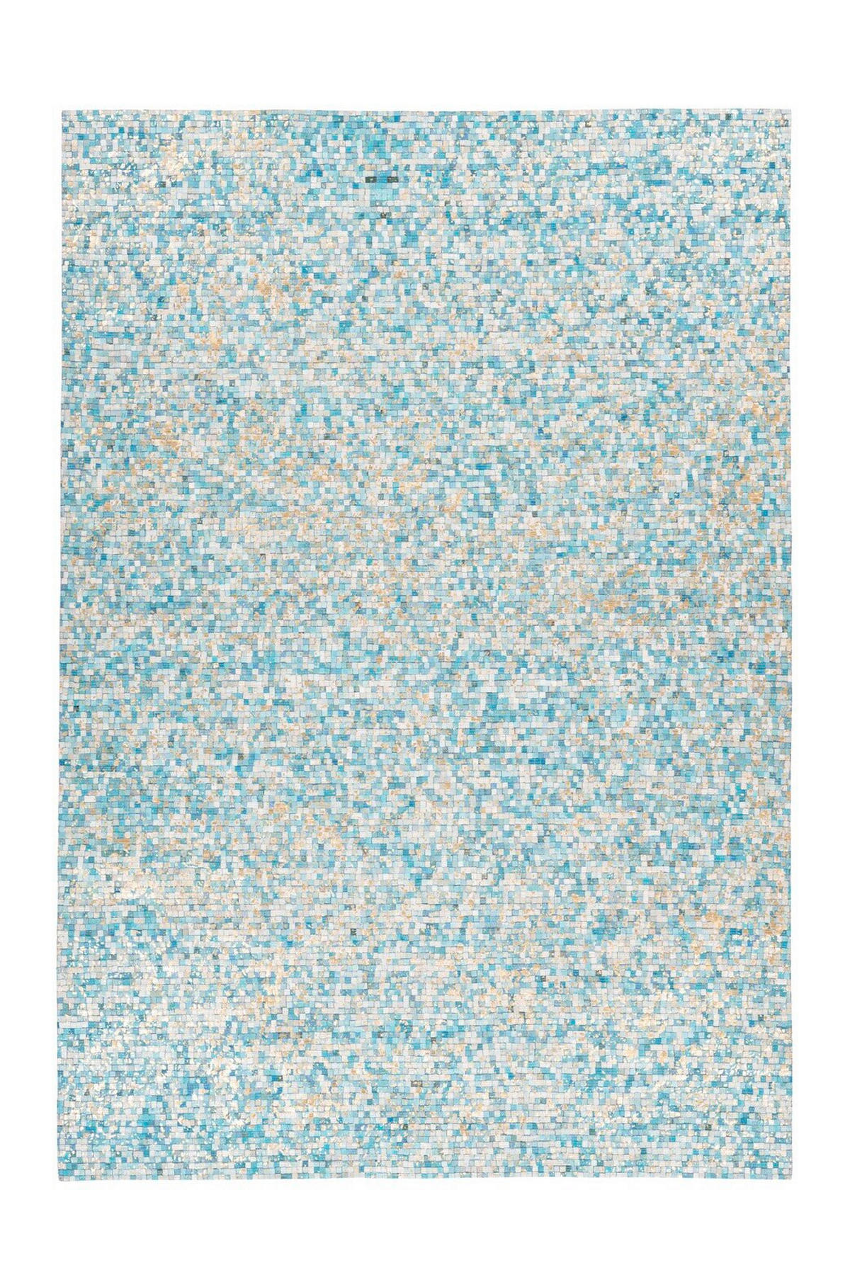 FLACHWEBETEPPICH 80/150 cm Finish 125 Türkis / Gold  - Türkis/Goldfarben, Basics, Leder/Textil (80/150cm) - Novel