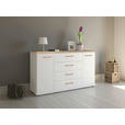 SIDEBOARD Weiß, Eiche Bianco  - Eiche Bianco/Schwarz, KONVENTIONELL, Holz/Holzwerkstoff (149/86/42cm) - Venda