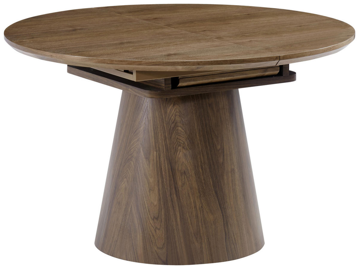 ESSTISCH 120-160/120/76 cm Echtholz, Nachbildung  Holz, Holzwerkstoff ausziehbar oval Walnussfarben  - Walnussfarben, MODERN, Holz/Holzwerkstoff (120-160/120/76cm) - P & B