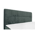 BOXSPRINGBETT 160/200 cm,  in Dunkelgrau, Topper, H2 + H3 = mittel + fest  - Dunkelgrau/Schwarz, Design, Textil/Metall (160/200cm) - Esposa
