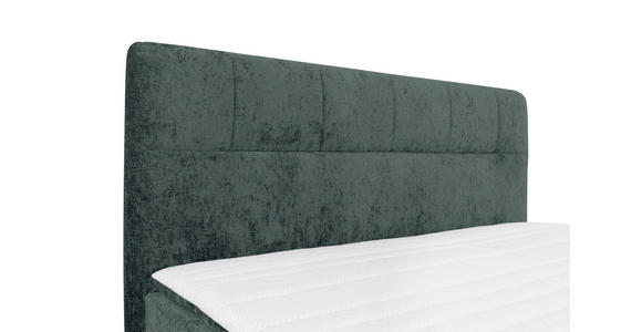BOXSPRINGBETT 160/200 cm,  in Dunkelgrau, Topper, H2 + H3 = mittel + fest  - Dunkelgrau/Schwarz, Design, Textil/Metall (160/200cm) - Esposa