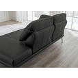 RÉCAMIERE in Echtleder Dunkelgrau  - Chromfarben/Dunkelgrau, Design, Leder/Metall (209/85-109/95-16cm) - Dieter Knoll
