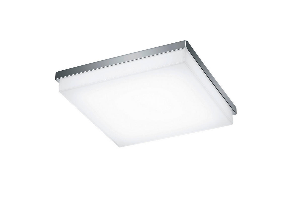 LED-DECKENLEUCHTE Cosi 31,5/31,5/6,5 cm   - Chromfarben, Design, Glas/Metall (31,5/31,5/6,5cm) - Helestra
