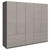 FALTTÜRENSCHRANK in Hellgrau, Dunkelgrau  - Chromfarben/Dunkelgrau, Konventionell, Glas/Holzwerkstoff (250/216/58cm) - Venda