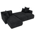 ECKSOFA  in Samt Dunkelgrau  195/293 cm  - Chromfarben/Dunkelgrau, KONVENTIONELL, Kunststoff/Textil (195/293cm) - Carryhome