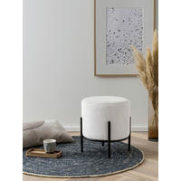 HOCKER in Textil Schwarz, Beige  - Beige/Schwarz, MODERN, Textil/Metall (35/38/35cm) - Livetastic