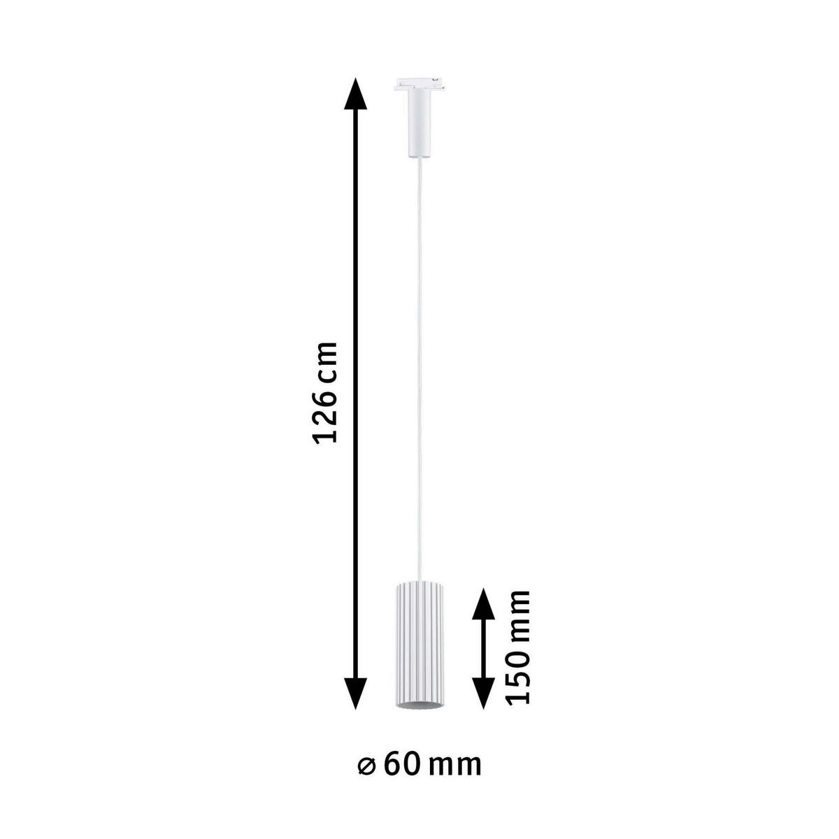 SCHIENENSYSTEM-HÄNGELEUCHTE URail 6,0/126,0 cm  - Weiß, Basics, Metall (6,0/126,0cm) - Paulmann
