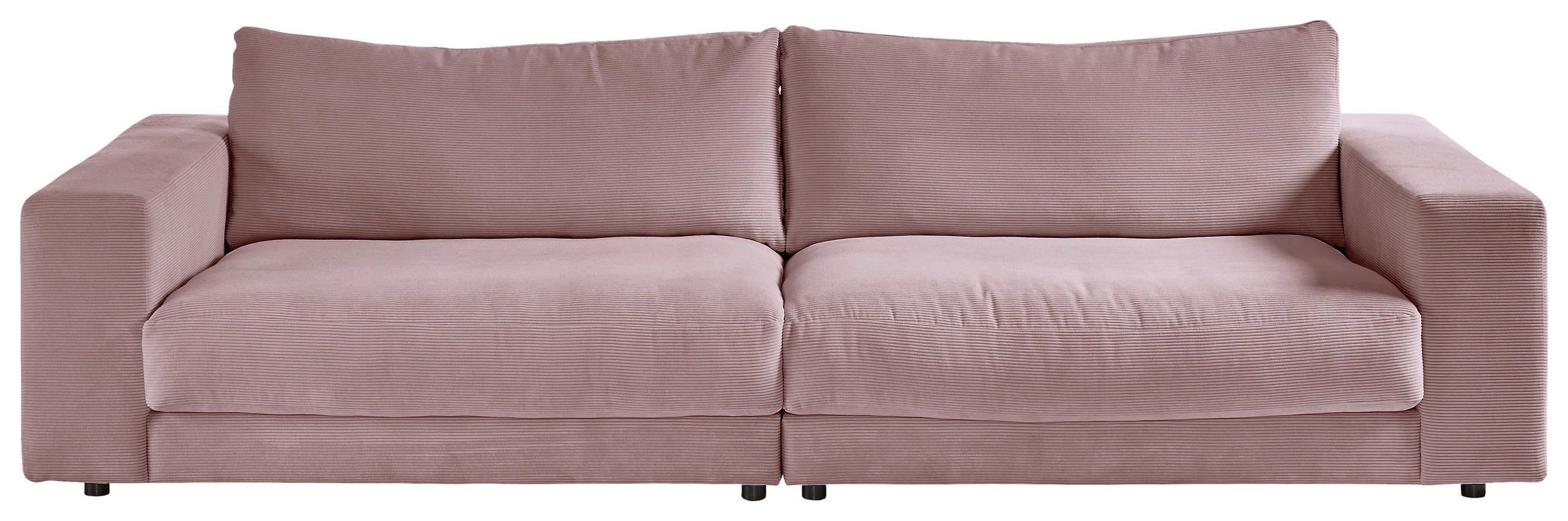 MEGASOFA Feincord Altrosa  - Schwarz/Altrosa, Design, Kunststoff/Textil (290/86/127cm) - Pure Home Lifestyle