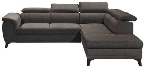 ECKSOFA Dunkelbraun Mikrovelours  - Dunkelbraun/Schwarz, KONVENTIONELL, Kunststoff/Textil (274/231cm) - Carryhome