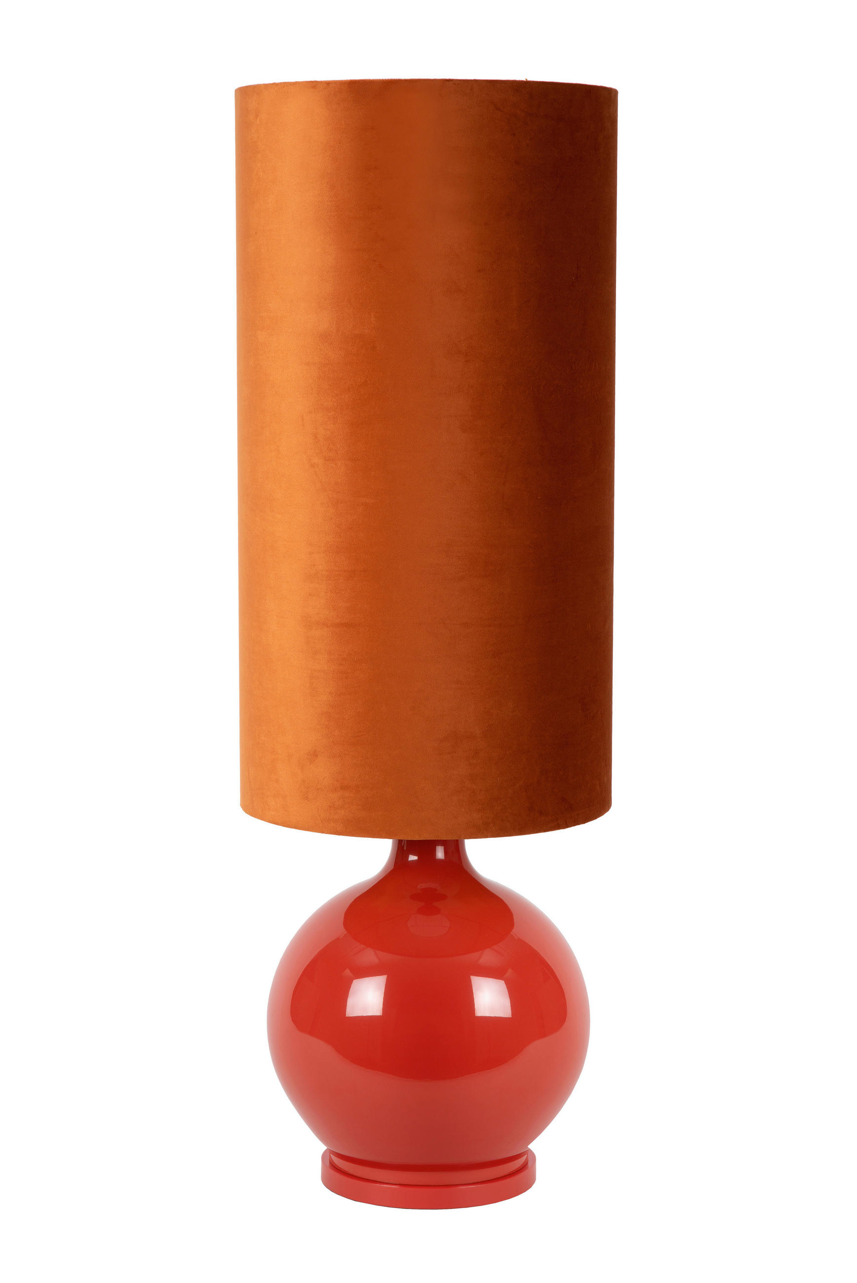 LED-STEHLEUCHTE 34/34/100 cm    - Orange, Design, Glas/Textil (34/34/100cm) - Lucide