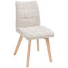 STUHL Leinenoptik Beige Buche, Pappel massiv, Sperrholz  - Eichefarben/Beige, LIFESTYLE, Holz/Textil (45/88/62cm) - Livetastic