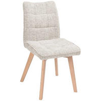 STUHL Leinenoptik Beige Buche, Pappel massiv, Sperrholz  - Eichefarben/Beige, LIFESTYLE, Holz/Textil (45/88/62cm) - Livetastic