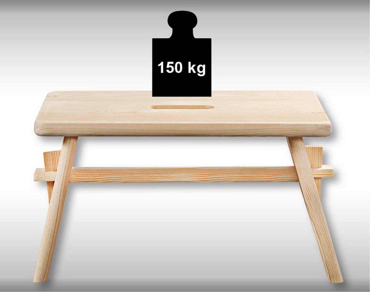 TRITTHOCKER  - Kieferfarben, Basics, Holz (42/20.5/21,5cm) - Kesper